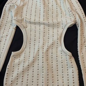 White gold long sleeve dress